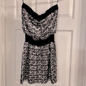 BEBE strapless sequin dress
